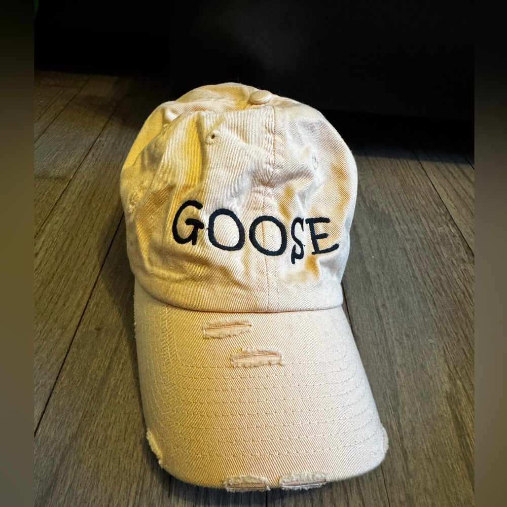 Baby Pink Goose Embroidered Cap